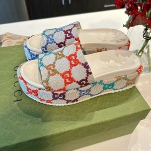 Gucci multicolored platform sandals